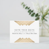 Goud Zwart & Wit Geometrische Gatsby Save The Date Aankondigingskaart (Staand voorkant)