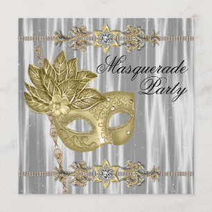 Goud Zwart Wit Masquerade Party Kaart