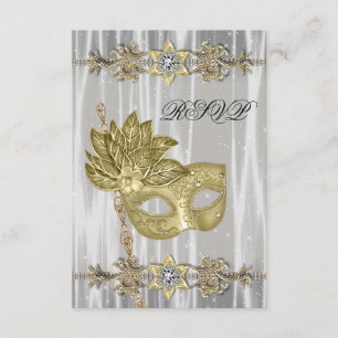 Goud Zwart Wit Masquerade Party RSVP