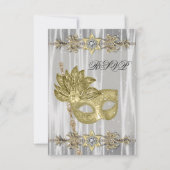 Goud Zwart Wit Masquerade Party RSVP (Voorkant)