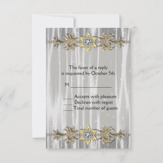 Goud Zwart Wit Masquerade Party RSVP (Achterkant)