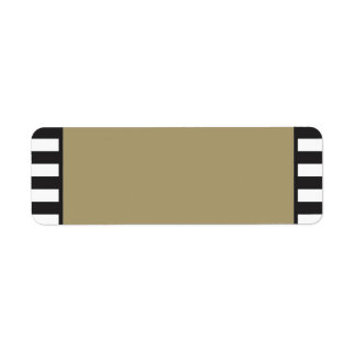 Goud - Zwart-wit Strepen - Retouradres Etiket