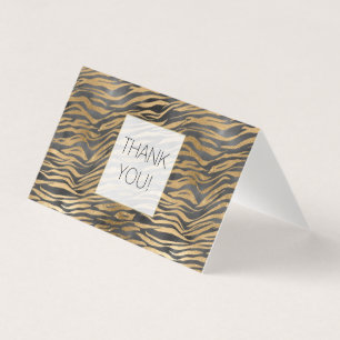 Goud Zwart Zebra Print Glitter Dank u Kaart