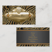 Goud Zwart Zebra Visitekaartje (Voorkant / Achterkant)