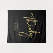 Goud & Zwarte 30e Verjaardagsfeest Achtergrond Tap Wandkleed (Voorkant (horizontaal))