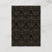 Goud Zwarte Art Deco Gatsby Bruiloft Details uit d Informatiekaartje (Achterkant)