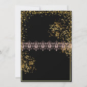 Goud-zwarte elegantie, zestien gouden roos kaart (Achterkant)