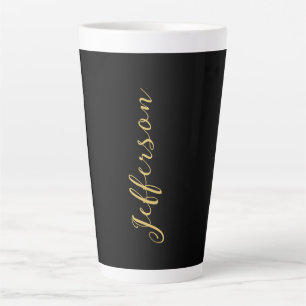 Goud zwarte kleur elegante moderne minimalistische latte mok