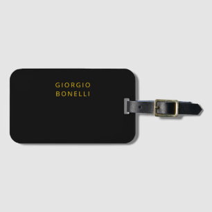 Goud & Zwarte Kleur Minimalistische Persoonlijke M Bagagelabel