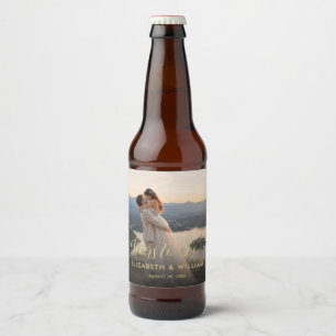 Goud & Zwarte Stip Persoonlijke Huwelijk Bier Etiket