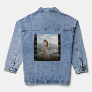 Goud & Zwarte Stippen Persoonlijke bruiloft Denim Jacket