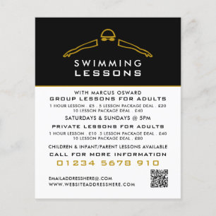 Goud zwempictogram, Adverteren zwemles Flyer