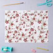 Goud zwijn en bruine Holly op witte tissue Pa Tissuepapier (Craft)