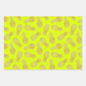 Goudananassen op Chartreuse Inpakpapier Vel (Voorkant 3)