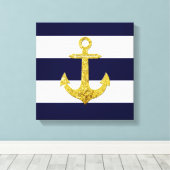 Goudanker nautische strepen canvas afdruk (Insitu (Houten vloer))