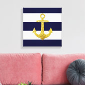 Goudanker nautische strepen canvas afdruk (Insitu (Woonkamer))