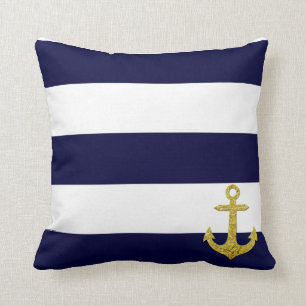 Goudanker nautische strepen kussen