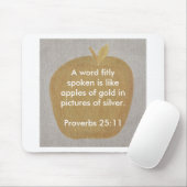 Goudappelen in afbeeldingen zilver, mousepad muismat (Met muis)