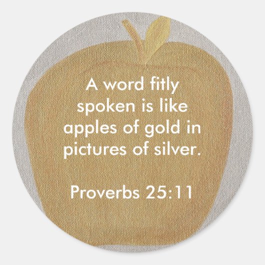 Goudappels in zilverappels, afbeeldingen stickers (Voorkant)