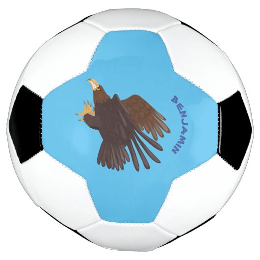 Goudarend grappige illustratie van cartoon voetbal (Gedraaid)