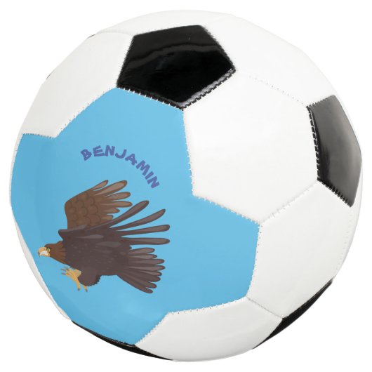 Goudarend grappige illustratie van cartoon voetbal (Drie kwart)