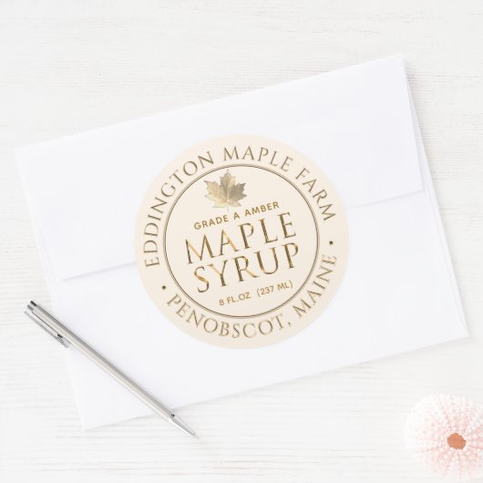 Goudbeitelde Maple Syrup Label met Gold Leaf (Envelop)
