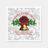 Goudbell Red Bow met kerststaart Servet (Voorkant)