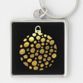 Goudblaasbare kerstglazen sleutelhanger (Voorkant)