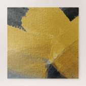 Goudblad, abstract zwart design legpuzzel (Horizontaal)