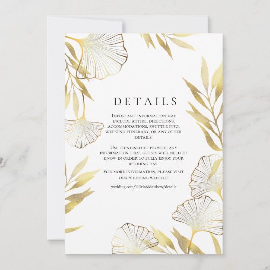 Goudblad / Bruine Trouw Uitnodiging (Achterkant)