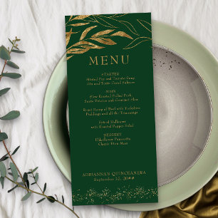 Goudblad en Confetti Smaragdgroen Menu