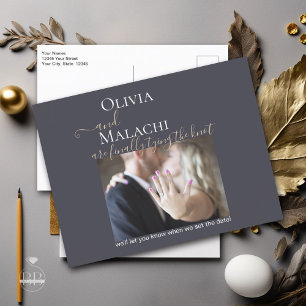 Goudblad Impasto Noir Aankondigingskaart