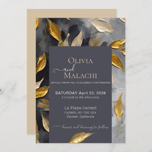 Goudblad Impasto Noir Kaart (Voorkant / Achterkant)