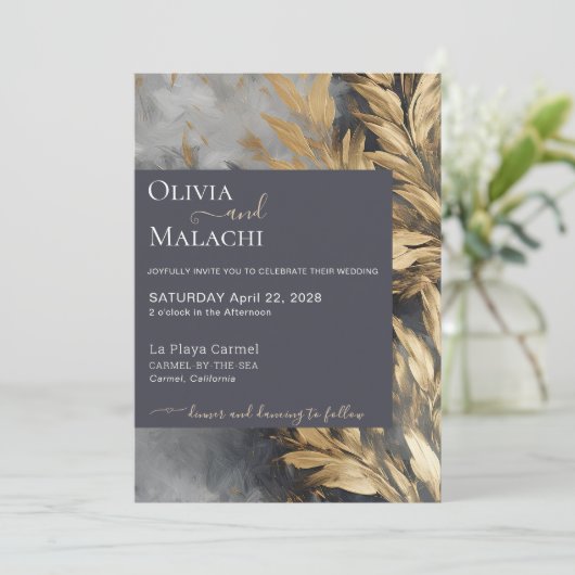 Goudblad Impasto Noir Kaart (Staand voorkant)