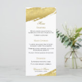 Goudbladborstelslag elegant modern huwelijk menu (Staand voorkant)