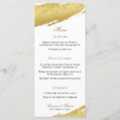 Goudbladborstelslag elegant modern huwelijk menu (Voorkant)