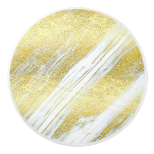 Goudbladmarmer abstract modern goud keramische knop (Voorkant)