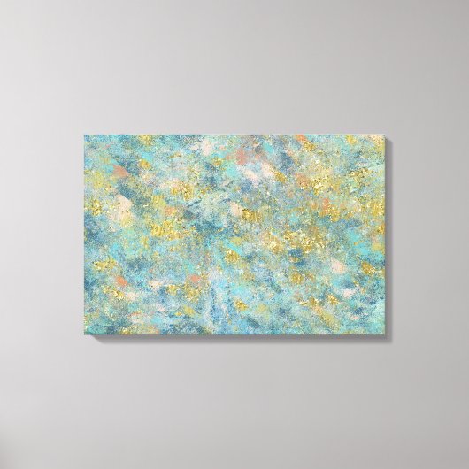 Goudblauw Abstract Canvas Afdruk (Voorkant)