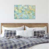 Goudblauw Abstract Canvas Afdruk (Insitu (Slaapkamer))