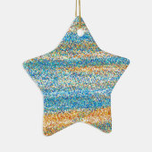 Goudblauw Glitter Abstract Keramisch Ornament (Rechts)