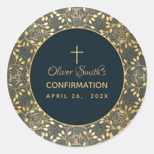  goudblauw goudblauw ronde sticker (Voorkant)