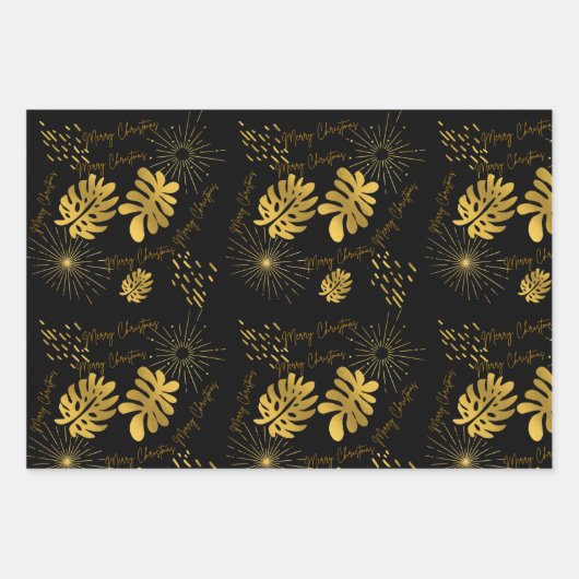 Goudblauw, groen en bordeauxrood inpakpapier vel (Voorkant 2)