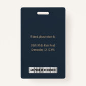 Goudblauw-ID voor persoonlijk medewerker Badge (Achterkant)