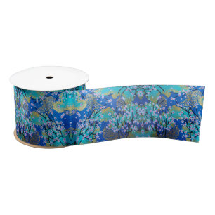 Goudblauw Japans Kimono Bloembloem Lint