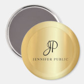 Goudblik Sjabloon Monogram Matig groot Magneet (Voorkant / Achterkant)