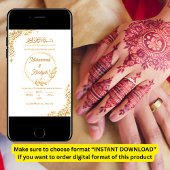 Goudbloem Moslim Bruiloft Uitnodiging Nikah