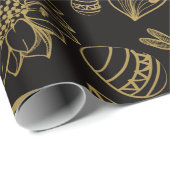 goudbloemen, paaseieren naadloze bloemen cadeaupapier (Rol Hoek)