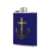 Goudbolglitter Anchor navy blue Heupfles (Links)