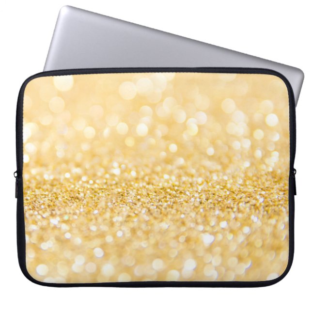 Goudbollen en glitter laptop sleeve (Voorkant)