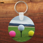 Goudbollen, t-shirt uit de bergen sleutelhanger (Voorkant)